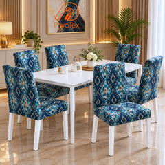 Sky Blue China Print Chair Cover
