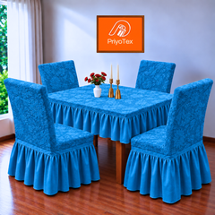 Sky Blue Color Floral Fujian Chair Cover