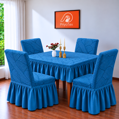 Sky Blue Color Leaf Fujian Chair Cover
