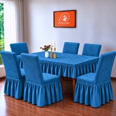Sky Blue Color Leaf Fujian Chair Cover