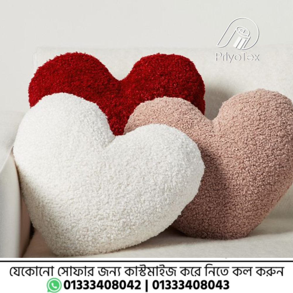 Premium Romantic Love Gift Pillow – Soft Fluffy Red Heart Pillow for Couples by PriyoTex