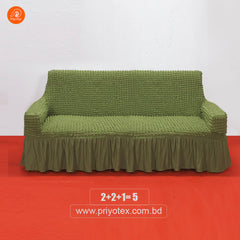 Original Turkish Fabric Sofa Cover Set Olive Color