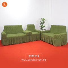 Original Turkish Fabric Sofa Cover Set Olive Color