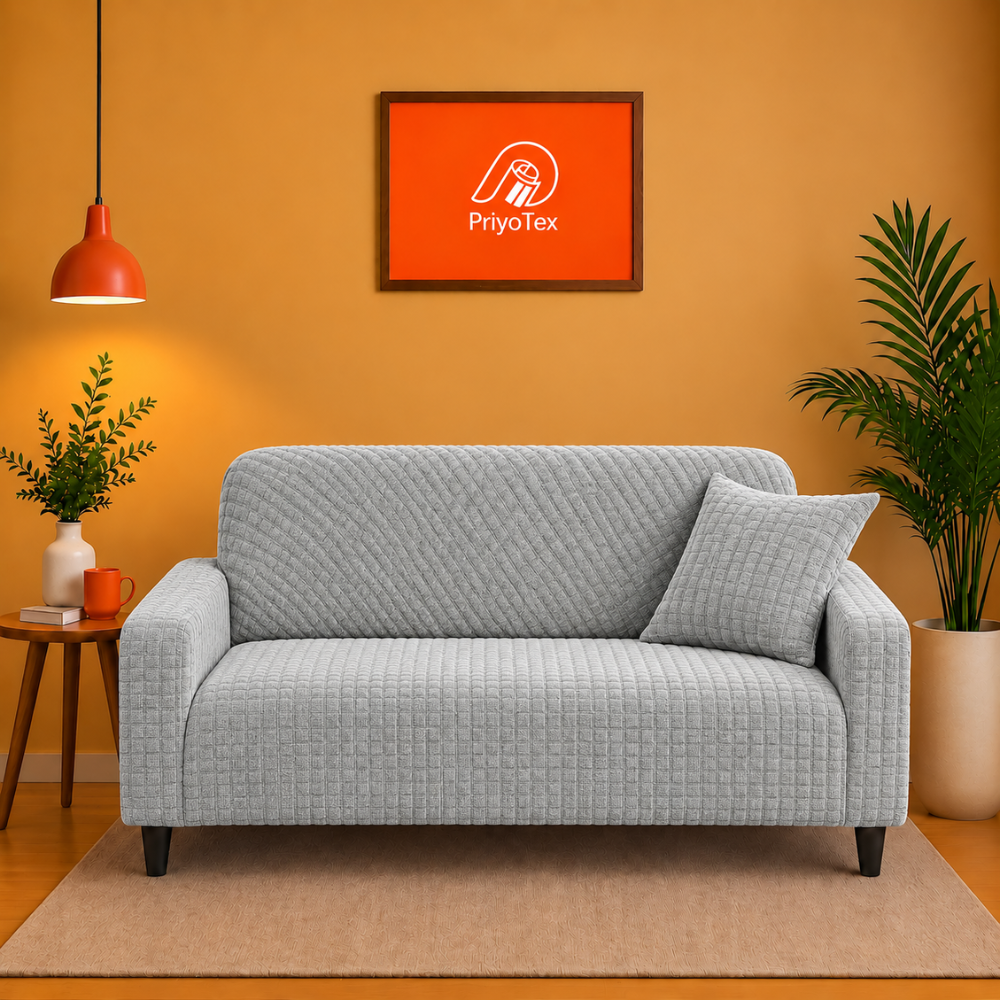 Silver Color Honeycomb Sofa Cover