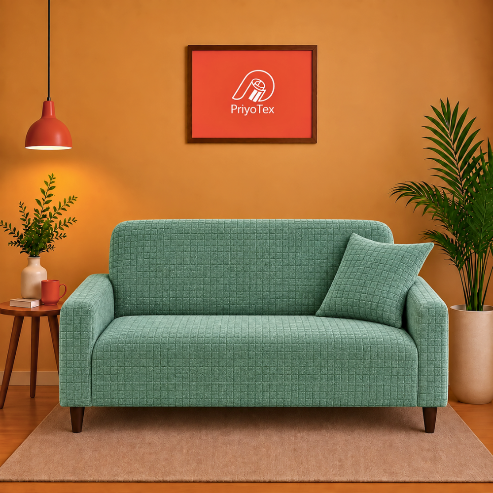 Olive Color Honeycomb Sofa Cover