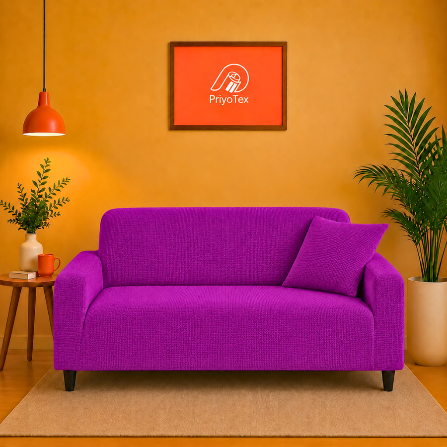 Honeycomb Sofa Cover Violet Color Honeycomb