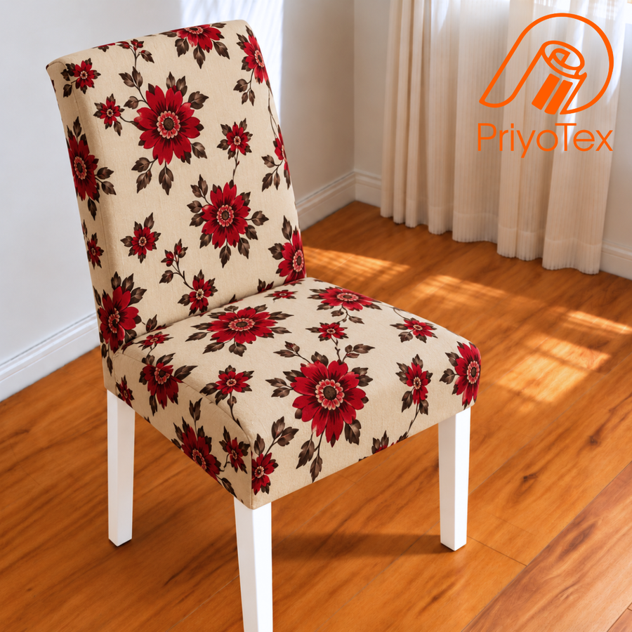 Vintage Floral China Print Chair Cover